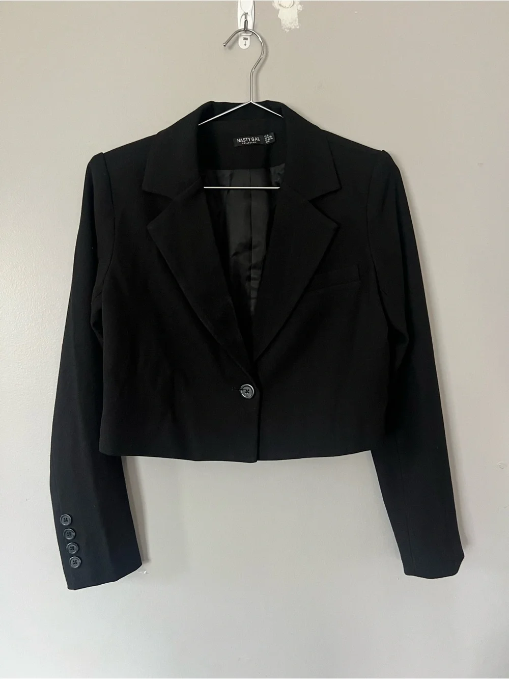 Nasty Gal Black Cropped Blazer Jacket Size 4 Business Chic Office Career Preppy